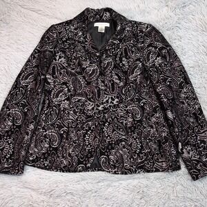 Pursuits Ltd. Jacket Womens 8 Paisley Blazer Comfort Snap Up Preppy Comfort